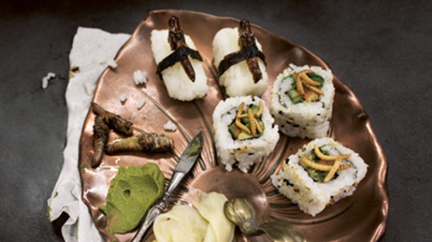 Sushi-Variationen mit Insekten