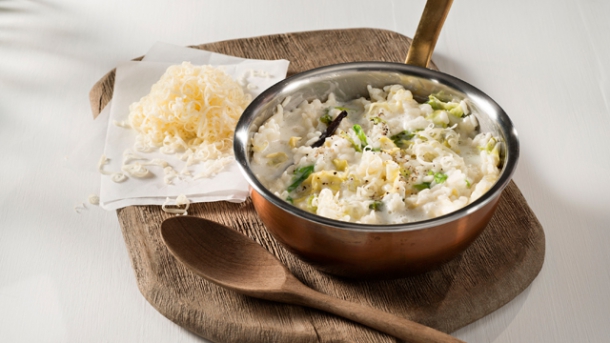 Risotto mit Allgäuer Bergkäse und Kopfsalat