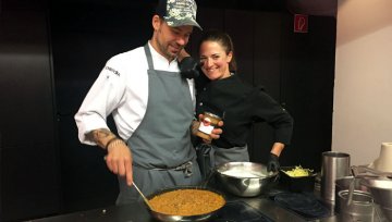 Menü aus dem Glas beim Spitzenkoch