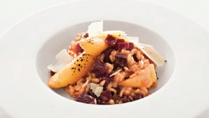 Rote-Bete-Risotto mit Birne