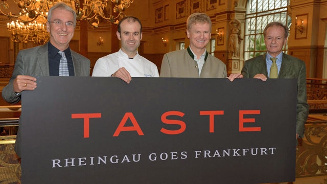TASTE - Rheingau goes Frankfurt; v. li.: R.Mangold, A.Krolik, W.Weil, HB.Ullrich