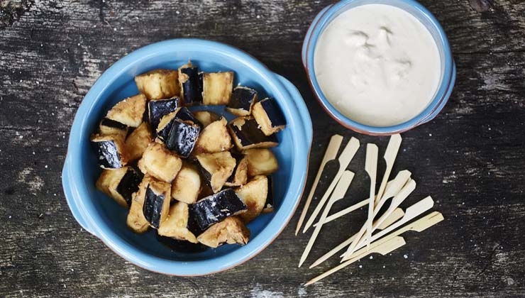 GPP -- Als Vorspeise oder als Tapas zum Wein: Gebratene Auberginenwürfel mit Aioli