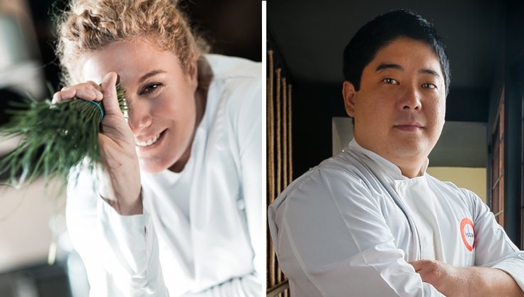 Suzann Gabrijan (Ana Roš, links) und Mitsuharu 'Micha' Tsumura